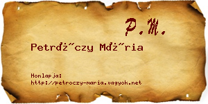Petróczy Mária névjegykártya