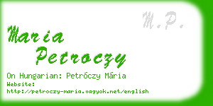maria petroczy business card